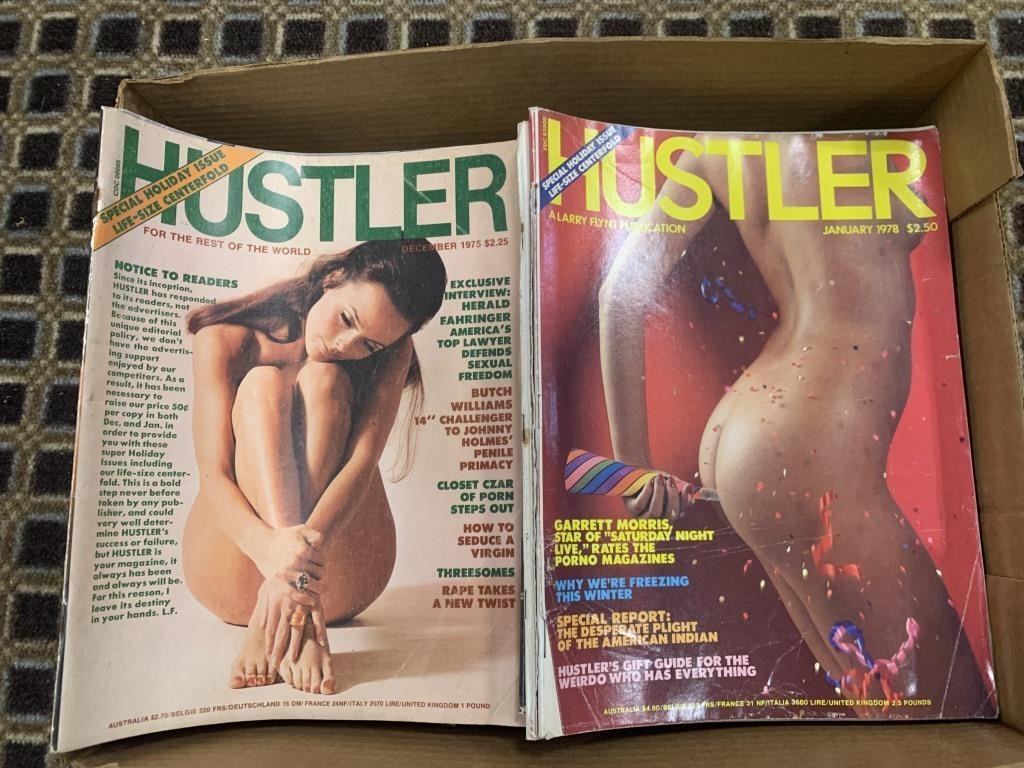 FLAT OF MIX 1970'S HUSTLER ADULT MAGAZINES 10+ | Himes Auction Company
