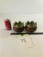 2pcs ceramic frog planters