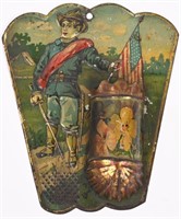 EMBOSSED TIN SOLDIER MATCH HOLDER