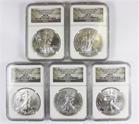 (5) 2014-W AMERICAN SILVER EAGLES