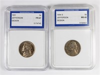 (2) IGS GRADED JEFFERSON NICKELS