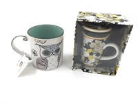 FLORAL AND OWL COFFEE MUGS