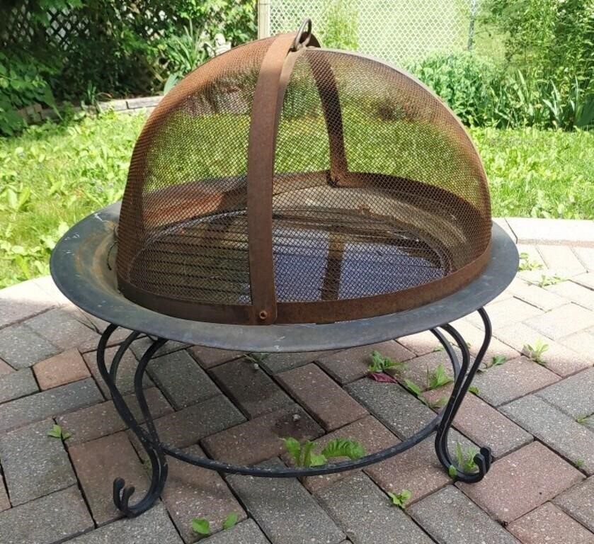 Fire Pit With Screen & Grill 30" Dia 27" T