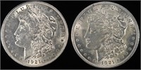 (2) 1921 MORGAN DOLLARS BU