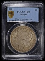 1921 MORGAN DOLLAR PCGS MS-62