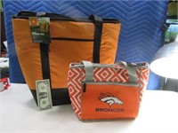 (2) New Thermal Carry Totes BRONCOS & 50can