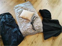 Blanket, Garment Bag, Hangers, Faux Fur Hood