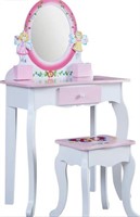 CHILDRENS VANITY SET TABLE 23.8x11.8x40.5IN STOOL