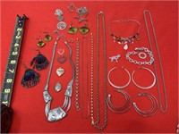 Costume Jewelry, Feather Earrings, Necklaces More