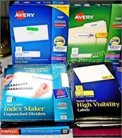 15 Packs Avery Labels, Full & Partial