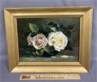 Antique Still Life of Flowers Oil Painting