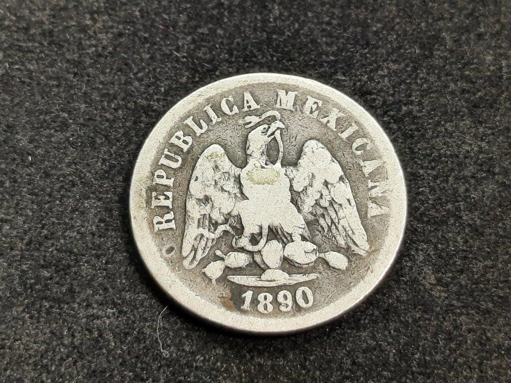 1890 Mexican Silver Coin - 10 Centavos - 90%