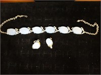 Blue & Silver Chocker & Earrings Set