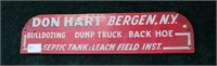4' Wooden sign, Don Hart, Bergen, N.Y.