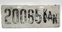 1913 Kansas License Plate
