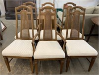 Walnut Finish Dining Chairs with Cane Inset Backs
