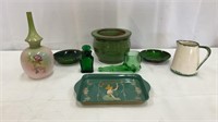 Green Vintage Dishes/Vases/Items