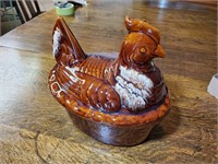 Large Vintage Hull Pottery Chicken on Nest