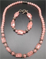 Stone Bead Necklace w/ Bracelet