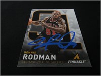 Dennis Rodman signed basketball card COA