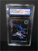 Russell Westbrook signed slabbed card COA