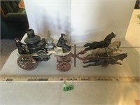 vintage cast iron steamer & team of horses
