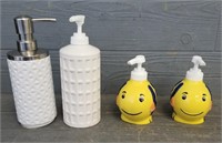 Yellow Basket w/ (4) Soap Dispensers