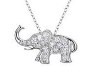 White Topaz Elephant Pendant