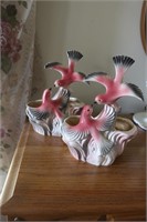 2 California Pottery Bird Planters