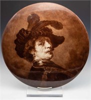 Thooft & Labouchere Charger w/ Rembrandt Portrait.