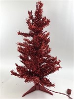 24" Holographic Red Tinsel Tree