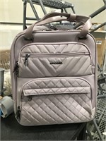 KROSER 16-inch Underseat Suitcase  Pink Grey