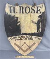 Contemporary H. Rose Trade Sign