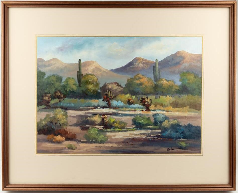 Art Original Oil On Canvas Desert Scene