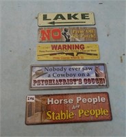 5 small Metal Sign,s