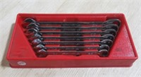 (7) Snap-On open end and ratchet end wrenches.