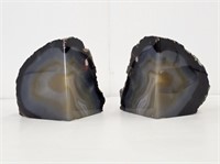 GEODE STONE BOOKENDS - 5" LONG X 3.75" TALL