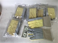 6 pairs - Leather Welding Gloves (Size Large)