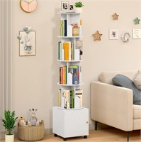 Rotating Bookshelf Bookcase, 5 Tiers Tall