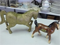 Cast Horse & porcelain horse