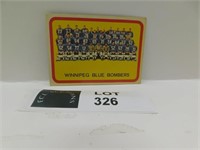 1963 TOPPS WINNIPEG BLUE BOMBERS CFL FOOTBALL CARD