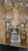 Hammered Aluminum & Candle Sconses