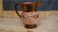 Copper Lusterware Pink Pitcher