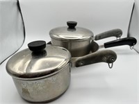 Vintage Revere Ware Sauce Pans And Skillet