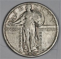 1927 AU Grade Standing Liberty Quarter