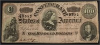 1864 100 $ CONFEDERATE NOTE VF