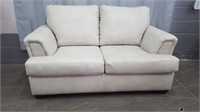 OFF WHITE LEATHER LOVESEAT