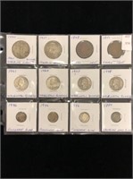 12 Mixed Silver Coins