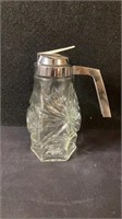 Vintage Glass Syrup Bottle 6.5" High