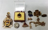 Various Vintage Organization Pins/Necklace